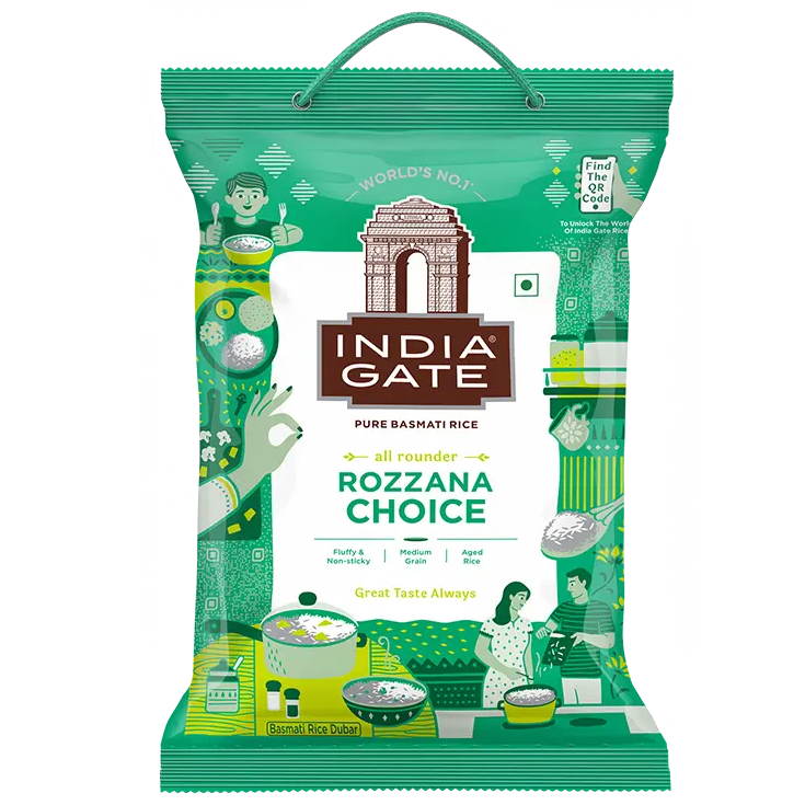 India Gate Basmati Rice Pouch - Rozzana Choice, 1kg