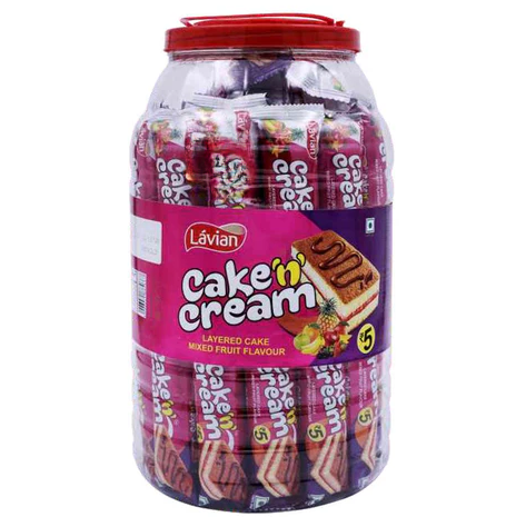 Lavian Cake N Cream Layer Cake Jar - Mixed Fruit, 625g (12.5g x 50pc)