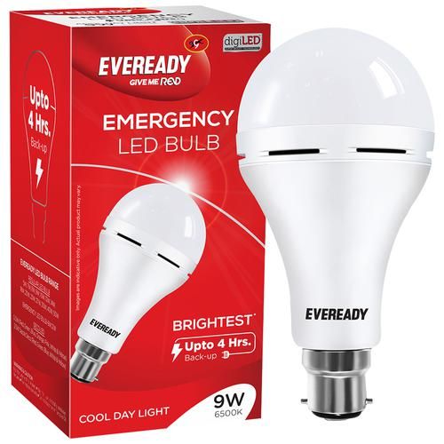 Eveready 9W Emergency Inverter B22 LED Bulb - Cool Day Light, 1pc