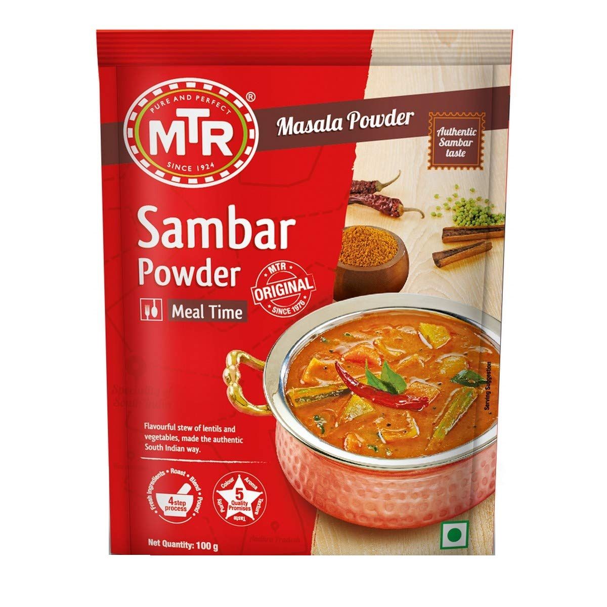 MTR Sambar Powder Pouch, 100g