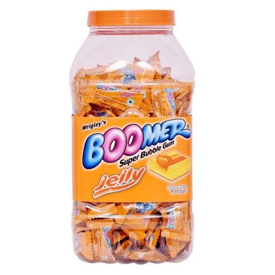 Boomer (Re.1) Super Bubble Gum Jelly Jar - Orange, 3.5g (Set of 150)
