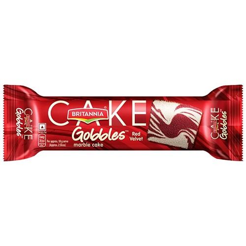 Britannia Gobbles Marble Cake - Red Velvet, 100g