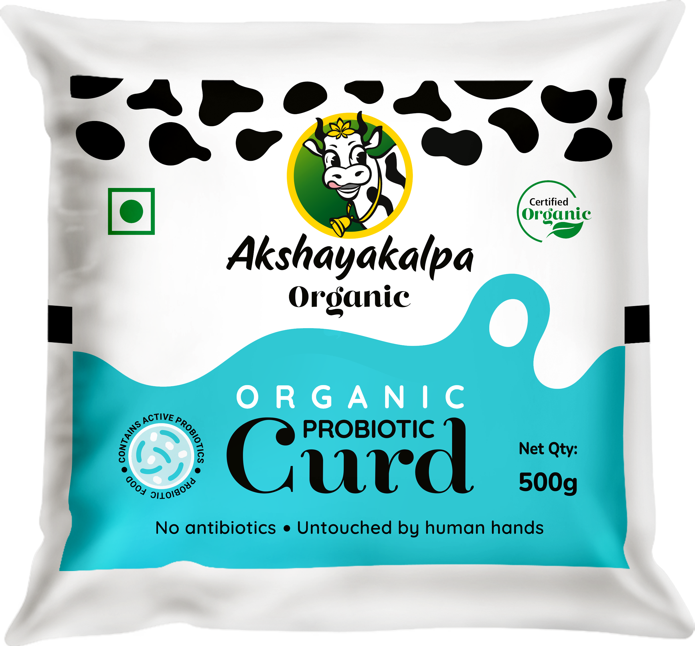 Akshayakalpa Organic Probiotic Curd Pouch, 500g