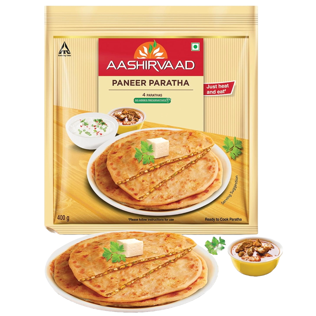 Aashirvaad Ready To Cook Paneer Paratha, 400g