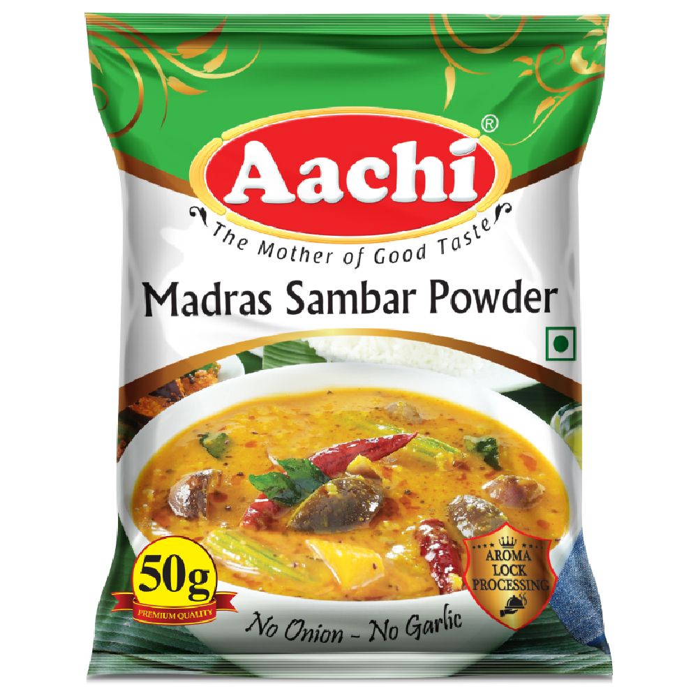 Aachi Madras Sambar Powder Pouch, 50g