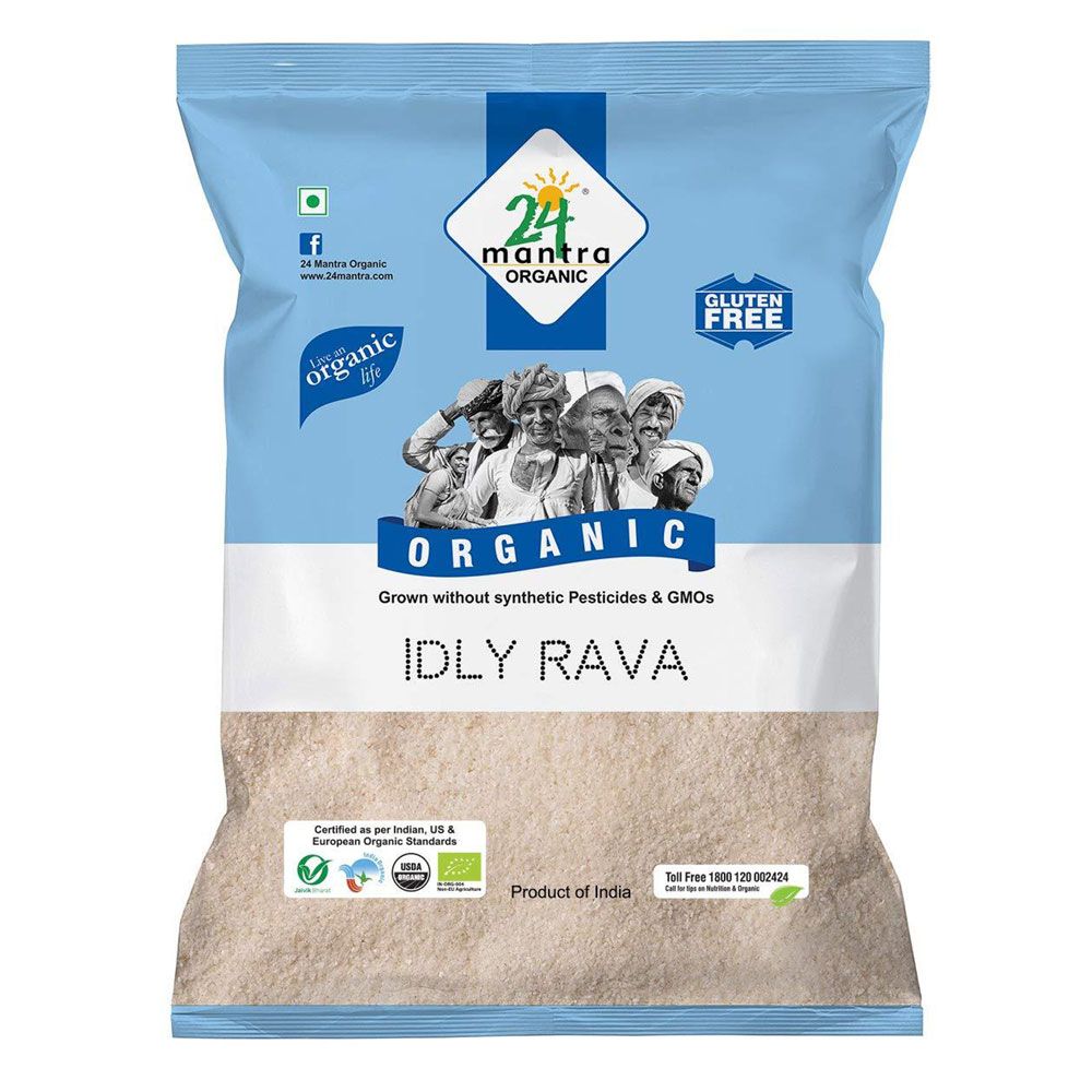 24 Mantra Organic Idli Rava Pouch, 500g
