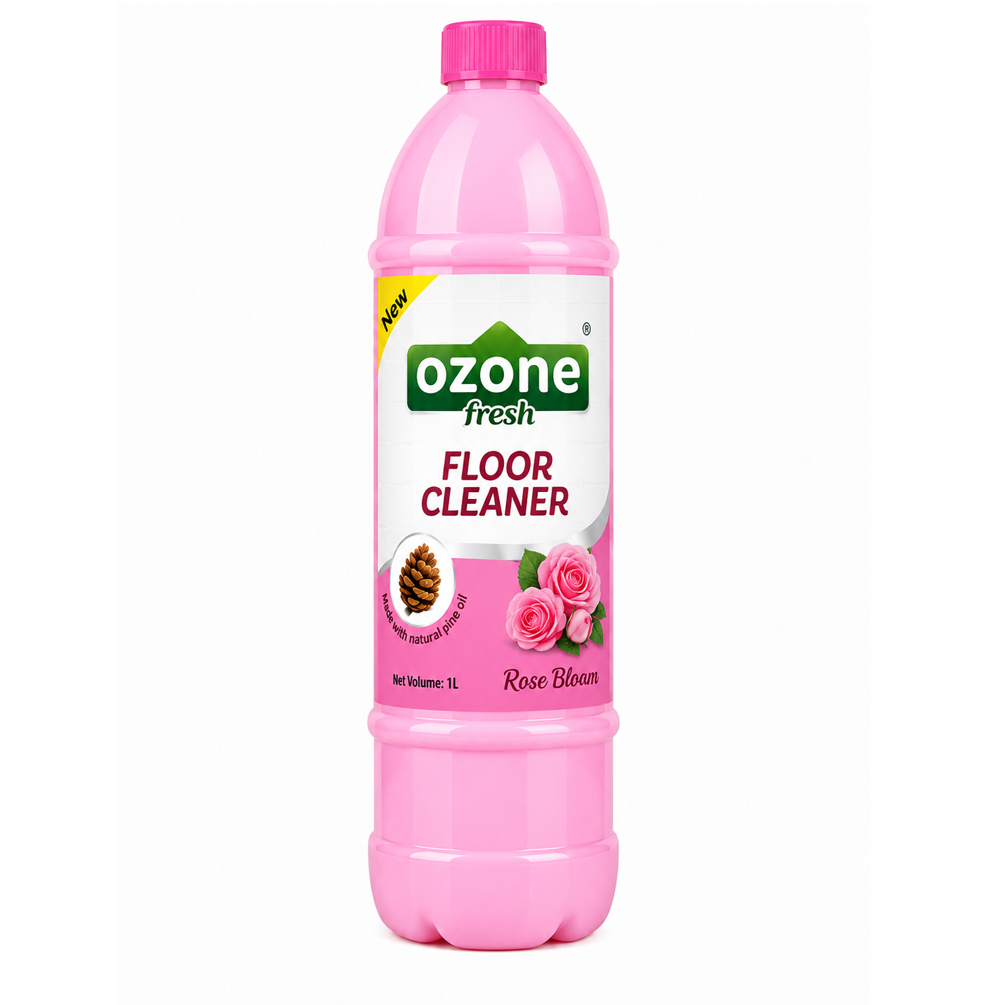 Ozone Fresh Floor Cleaner Bottle - Rose Bloom, 1L