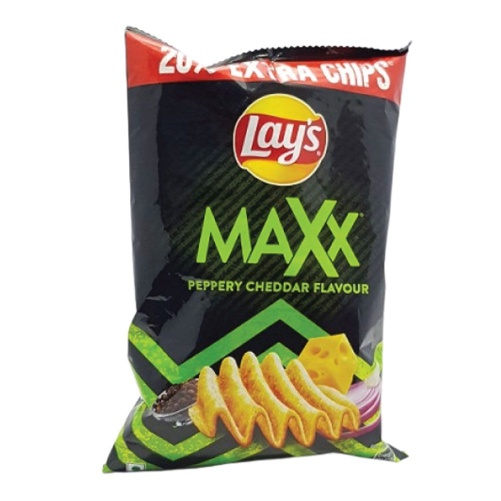 Lays Maxx Potato Chips - Pepper Cheddar, 59.4g