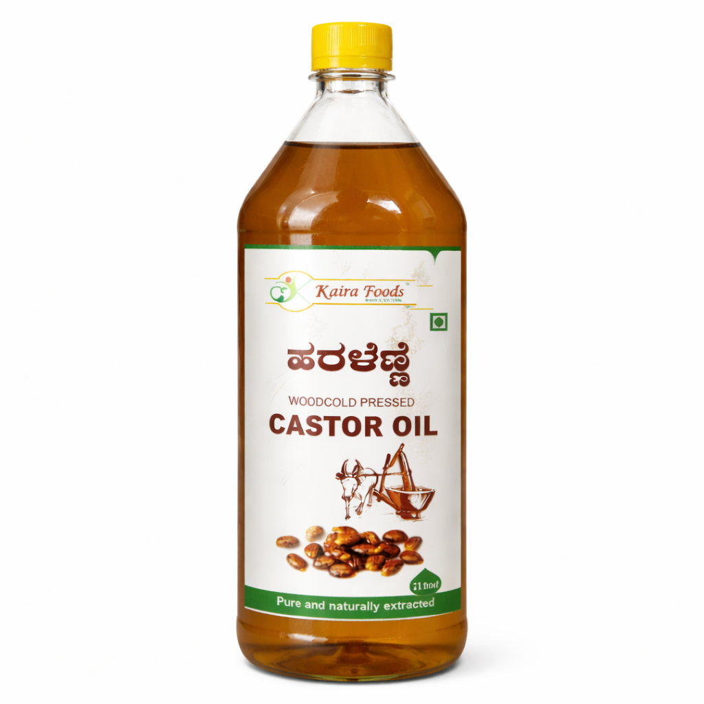 Kaira Foods Wood / Cold Pressed Castor Oil PET Bottle, 500ml