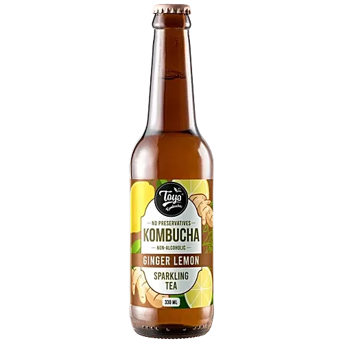 Toyo Kombucha Sparkling Tea - Ginger Lemon, 330ml