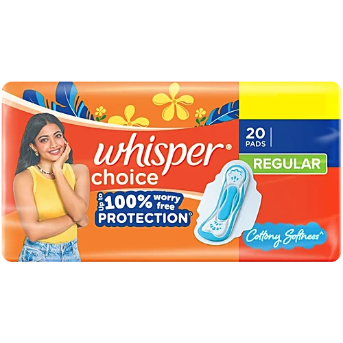 Whisper Choice Sanitary Pads - Regular, 20pcs