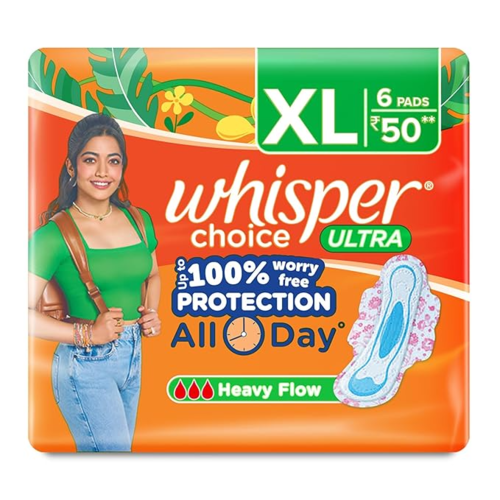 Whisper Sanitary Pads - XL, 6pcs
