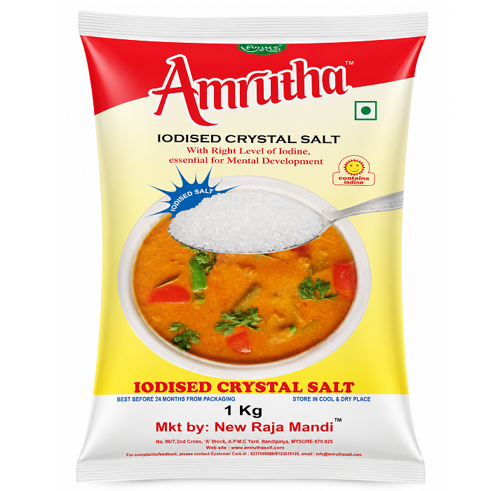 Amrutha Iodised Crystal Salt, 1kg