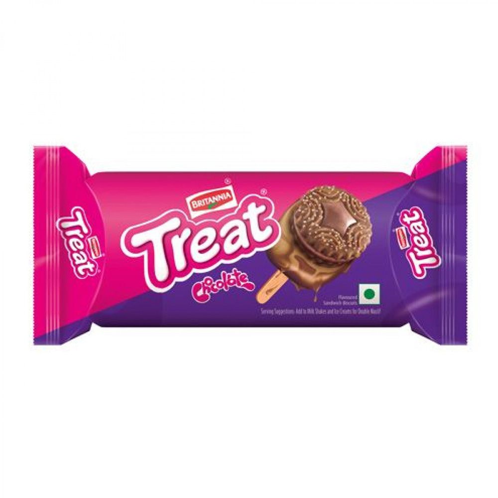 Britannia Treat Stars Biscuit - Dark & White Choco, 60g