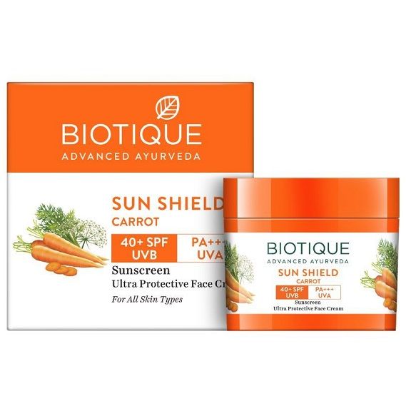 Biotique SPF40 PA+++ Sunscreen Ultra Soothing Cream - Carrot, 50g