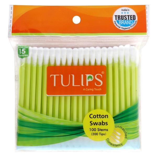 Tulips Cotton Buds Pouch, 100pc