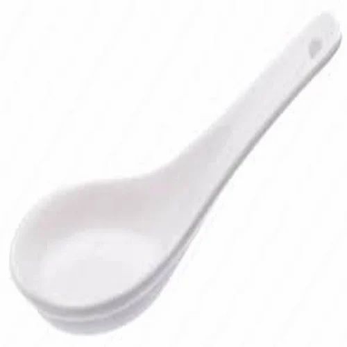 White Plastic Soup Spoon, 100pcs