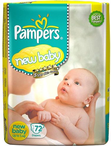 Pampers Active Baby Diapers - New Born, 72pc