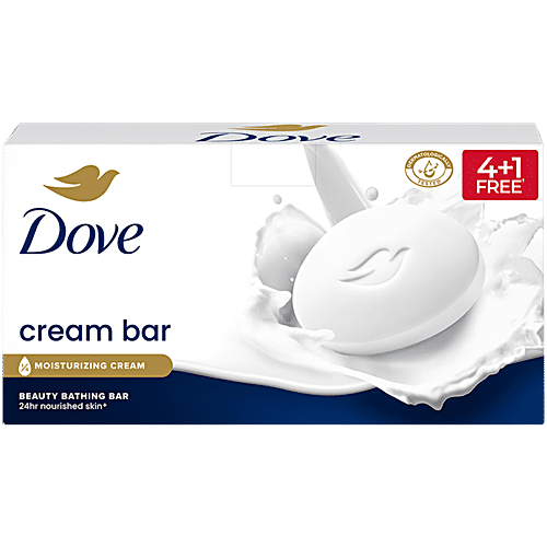 Dove Cream Beauty Bathing Bar, 125g (Buy 4 Get 1 Free)