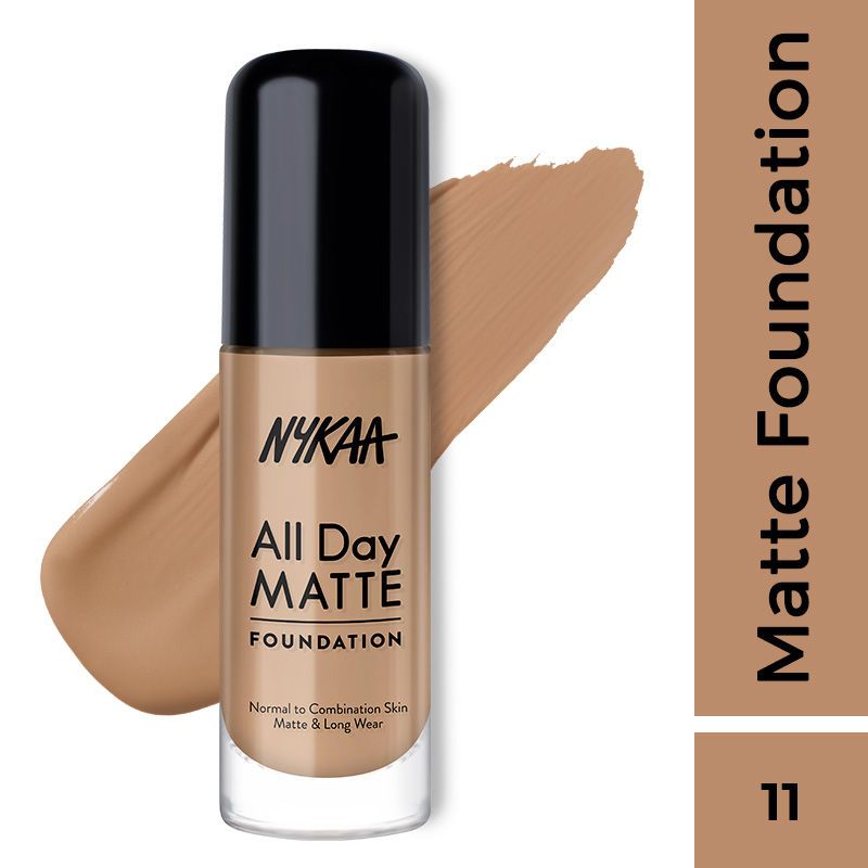 Nykaa All Day Matte Long Wear Liquid Foundation Pump - 11 Mocha, 30ml