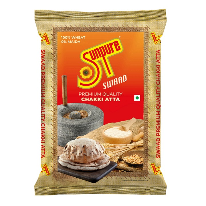 Sunpure Swaad Chakki Atta Pouch, 2kg