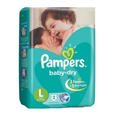 Pampers Baby Dry Diapers - L, 2pcs