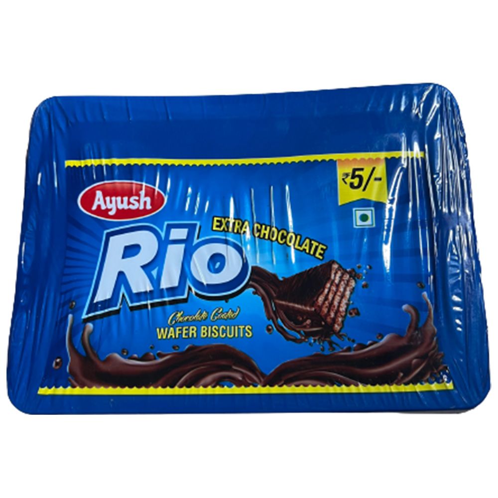 Ayush (Rs.5) Rio Extra Chocolate Coated Wafer Biscuit, 17g (40pcs)