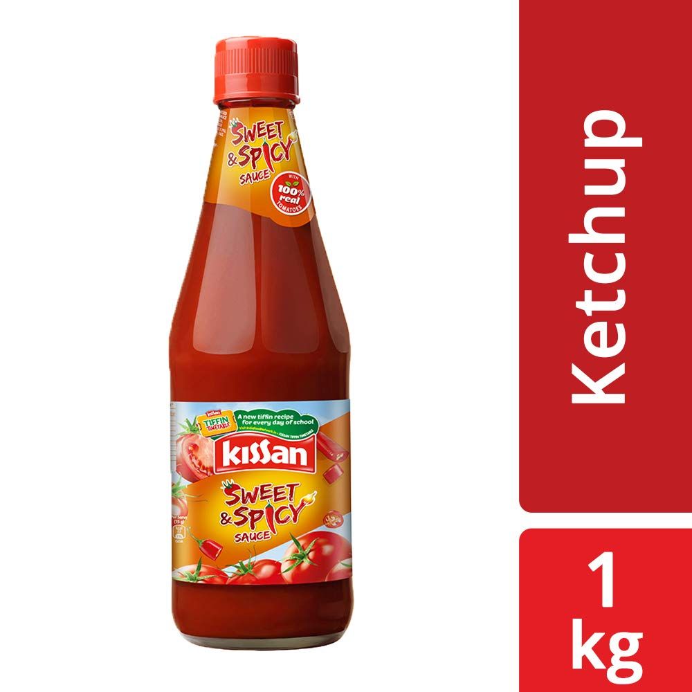 Kissan Twist Ketchup Bottle - Sweet & Spicy, 1kg
