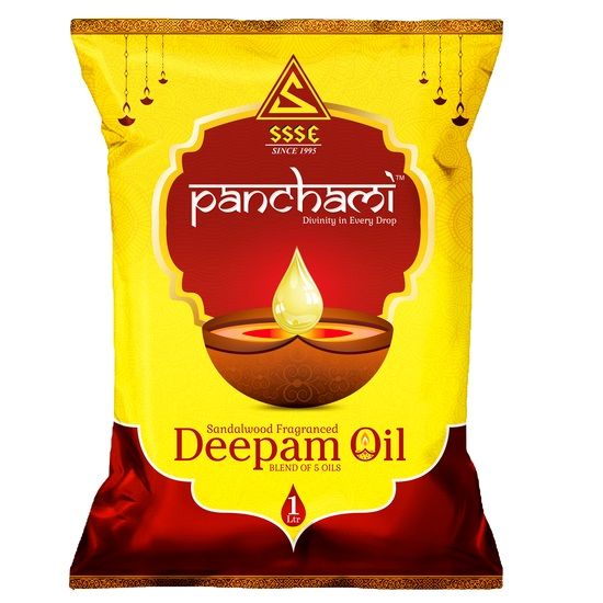 Panchami 5 Blend Deepam Oil Pouch, 1L