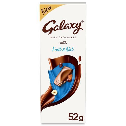 Galaxy Milk Chocolate Bar - Fruit & Nut, 52g