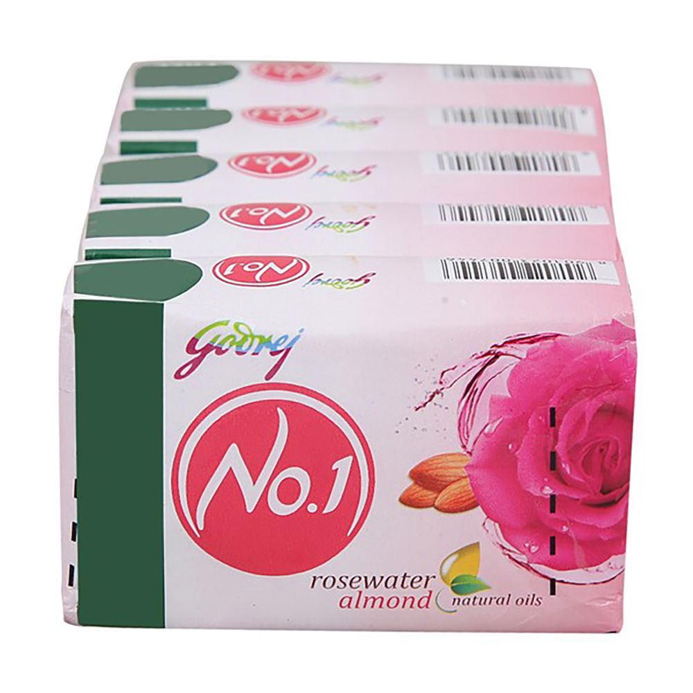 Godrej No.1 Soap - Rosewater and Almonds, 100g (Set of 4)