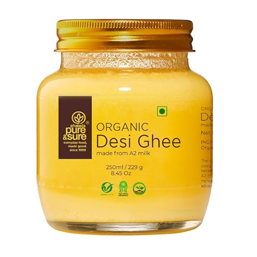 Phalada Pure & Sure Organic Desi Ghee Jar, 250ml