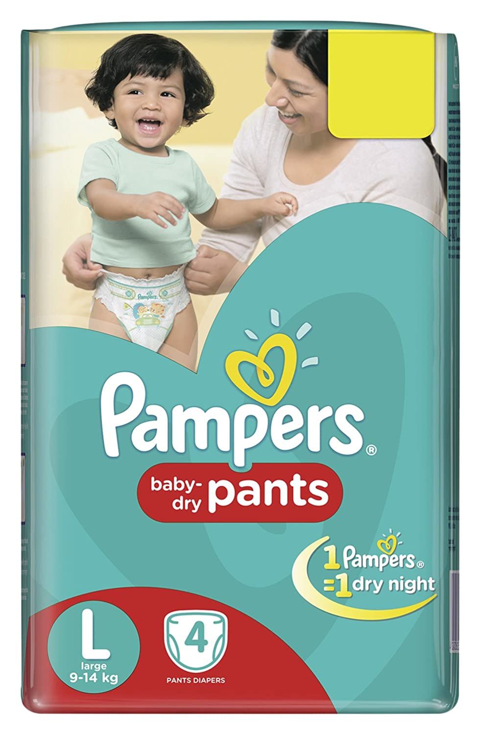 Pampers Happy Skin Baby Diaper Pants - L, 4pcs