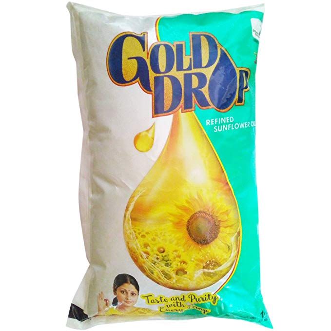 Gold Drop Sunflower Oil Pouch, 1L