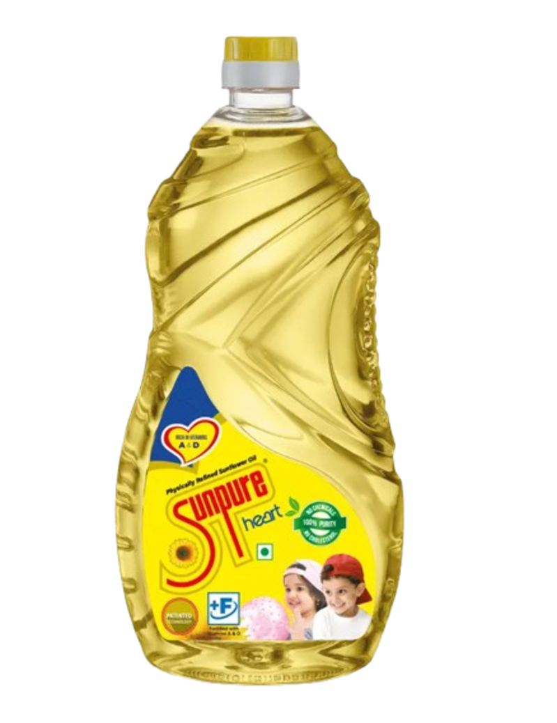 Sunpure Heart Sunflower Oil PET Bottle, 1L