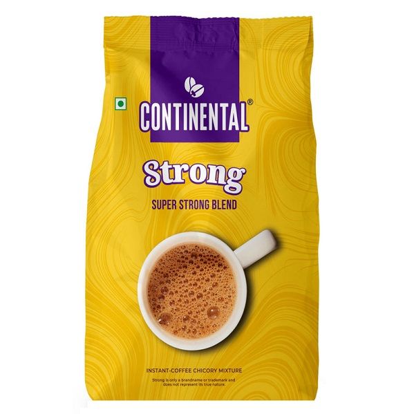 Continental Coffee Powder Standy Pouch - Super Strong Blend, 1kg (53% Coffee 47% Chicory)