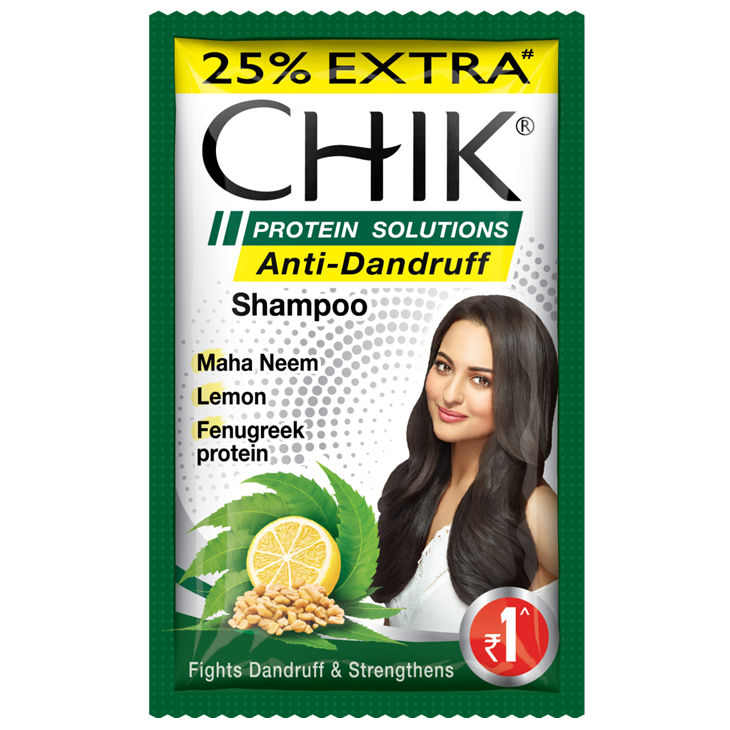 Chik (Re.1) Anti Dandruff Shampoo - Maha Neem,Lemon & Fenugreek, 5ml
