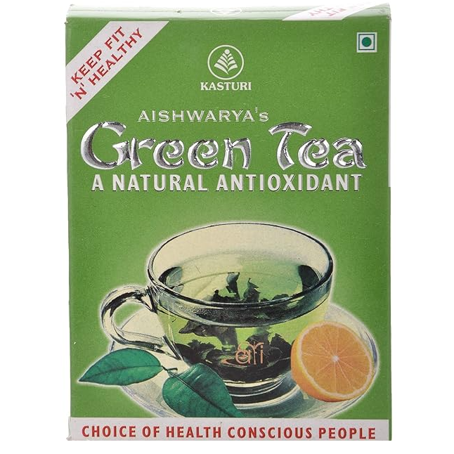 Aishwarya's Green Tea A Natural Antioxidant Dust Tea Carton, 100g