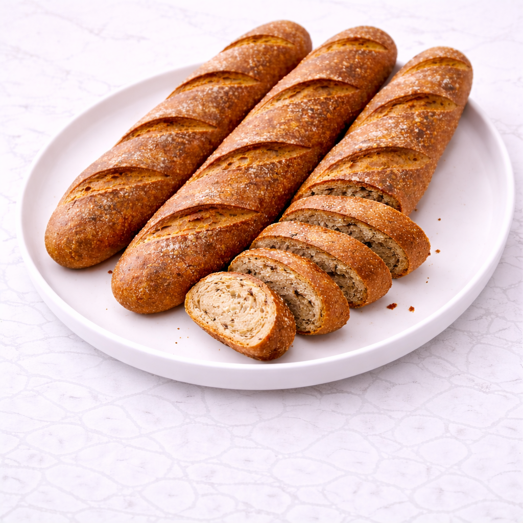 Whole Wheat Baguette Bread