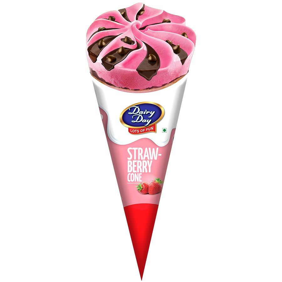 Dairy Day Cone Ice Cream - Strawberry, 120ml