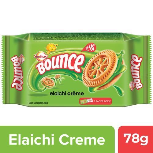 Sunfeast (Rs.10) Bounce Cream Biscuit - Elaichi, 78g