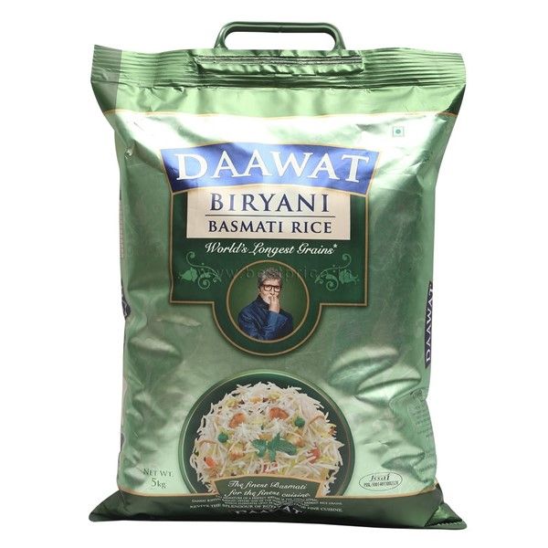 Daawat Biryani Basmati Rice Bag, 5kg