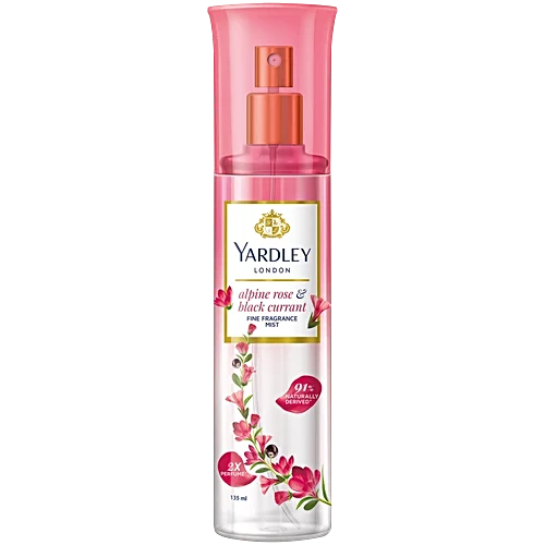 Yardley London Women's 2X Perfume Body Spray - Alpine Rose & Black Currant, 135ml