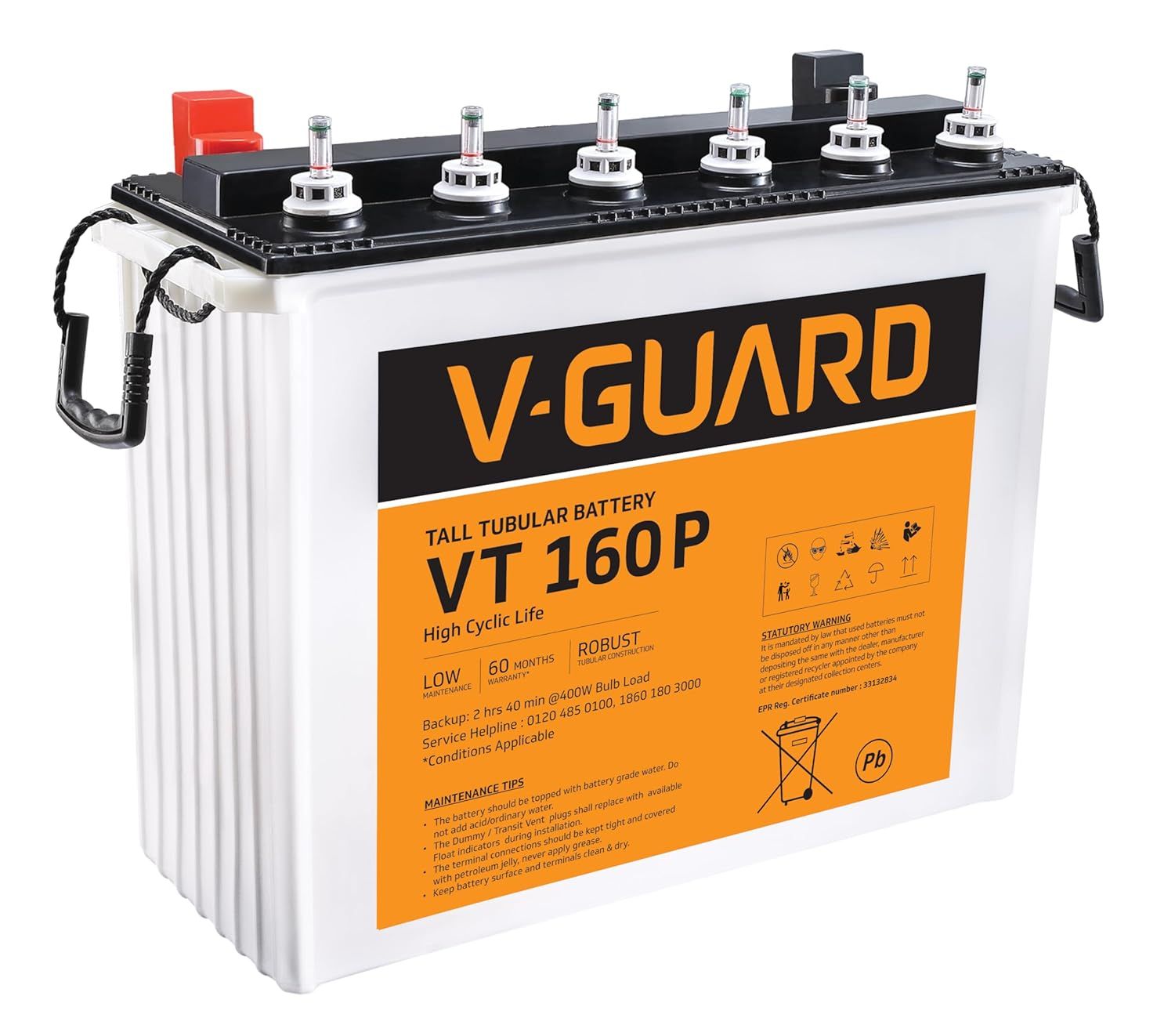 V-Guard | VT 160P | Tall Tubular Battery