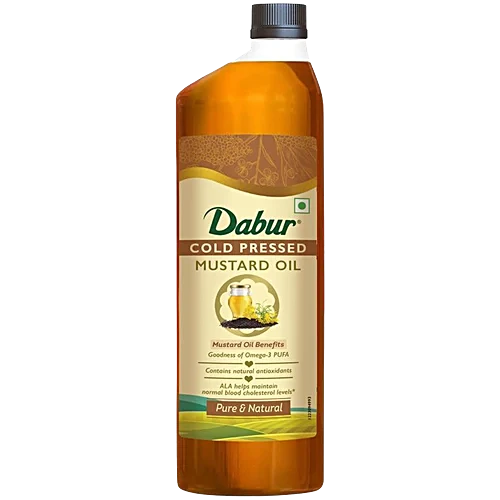 Dabur Cold Pressed Mustard Cooking Oil PET Bottle, 1L