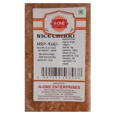 A-One Chikki - Nice, 100g
