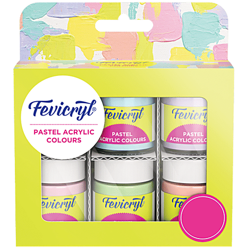 Fevicryl Multi Surface Pastel Acrylic Colour Kit, 15ml (Set of 6)
