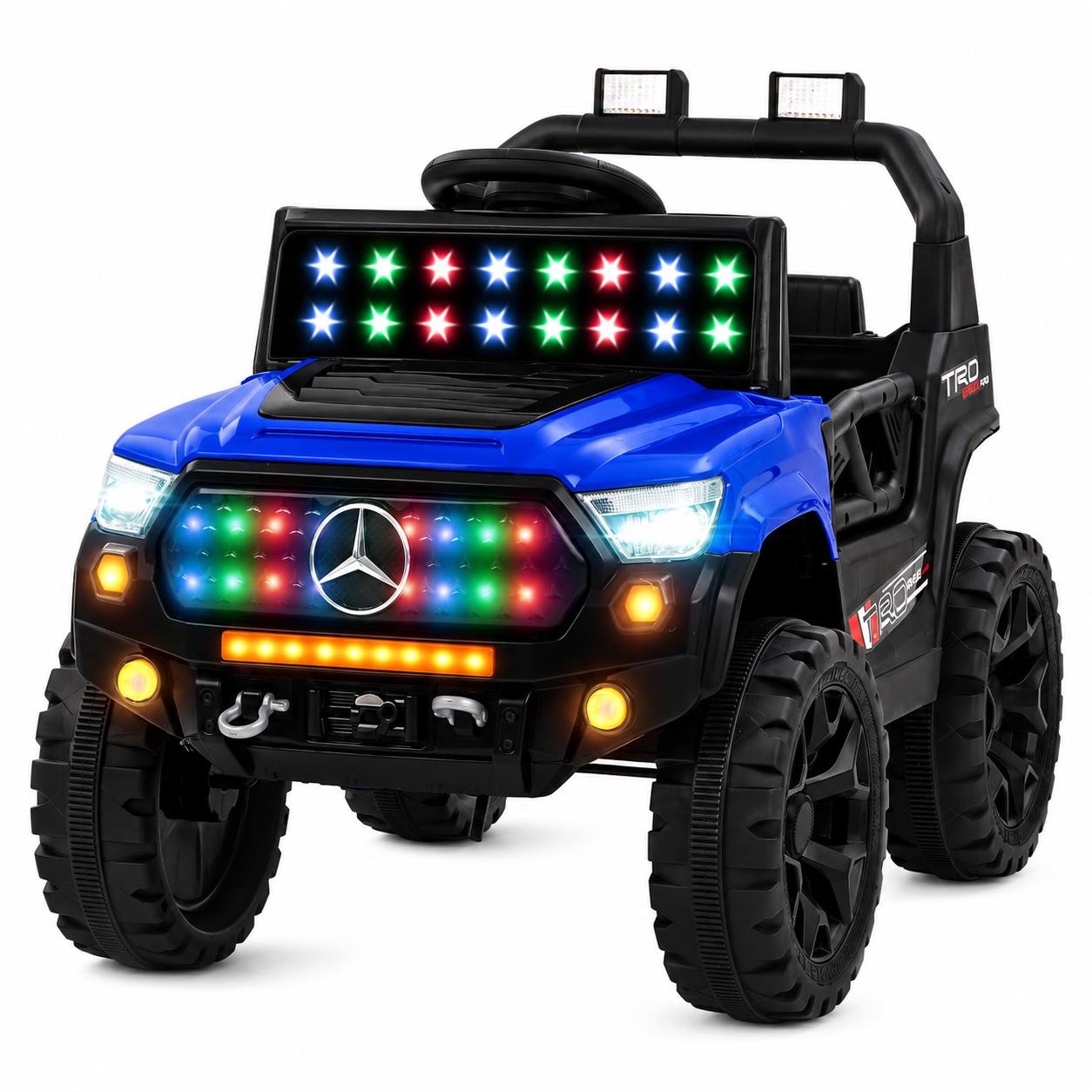 Baybee Kids Electric Ride On Jeep With LED Lights - Blue & Black, 1pc