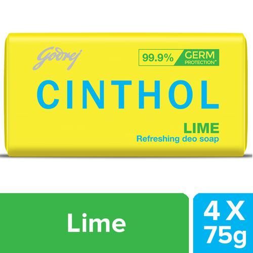 Cinthol Lime Refreshing Deo Soap, 75g (Set of 4)