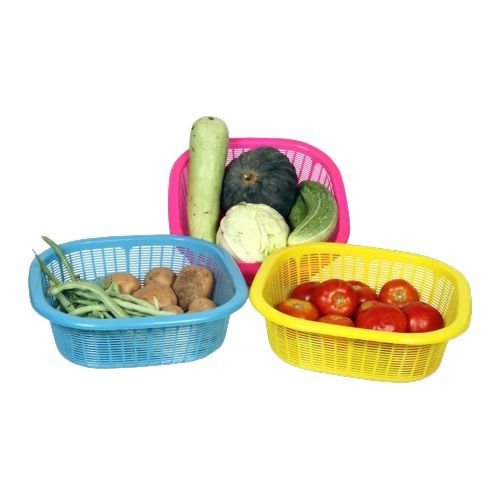 Laplast Plastic Fruit / Vegetable Basket Assorted - Square (3pc)